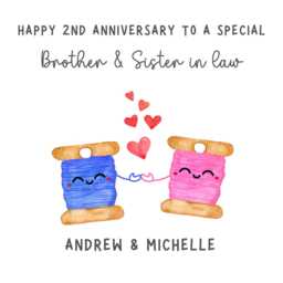 Brother & Sister in Law 2nd Anniversary Candle Gifts Cotton Presents W - thumbnail 4