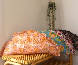 Half-Moon Cushion 70x32 - Handmade in France Cotton