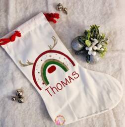 Christmas Stocking, Santa Xmas Decoration, Personalised Gift, Custom - thumbnail 1