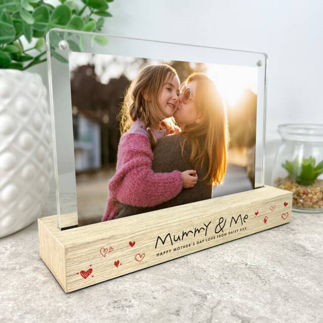 Personalised Kids Handwriting Style Photo Frame - Wooden Base - image 1