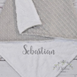 Personalized Baby Blanket-Personalized White Gray Minky Crib Blanket-Arrow Baby Blanket-Baby Blanket Girl-Personalized Girl Boy Blanket - thumbnail 2