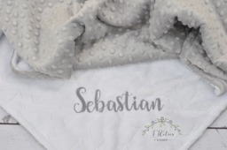 Personalized Baby Blanket-Personalized White Gray Minky Crib Blanket-Arrow Baby Blanket-Baby Blanket Girl-Personalized Girl Boy Blanket - thumbnail 1