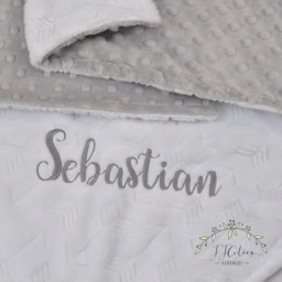 Personalized Baby Blanket-Personalized White Gray Minky Crib Blanket-Arrow Baby Blanket-Baby Blanket Girl-Personalized Girl Boy Blanket - thumbnail 3