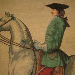 Cavalier On Horseback Green Tapestry Cushion Cover Sham - thumbnail 2