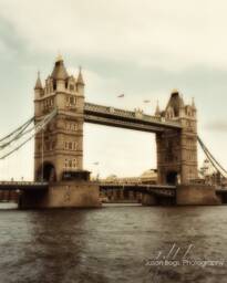 Tower Bridge - London England Fine Art Photo 8x10, Famous Landmark, Vintage Feel Photo, Wall - thumbnail 1