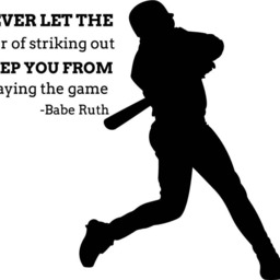 Babe Ruth Quote Wall Decal Vinyl Sticker Legendary Baseball Player Home Interior Removable Art Decor - 12Qts - thumbnail 2