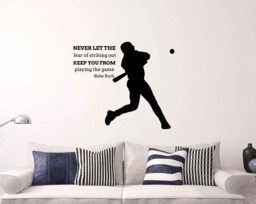 Babe Ruth Quote Wall Decal Vinyl Sticker Legendary Baseball Player Home Interior Removable Art Decor - 12Qts - thumbnail 1