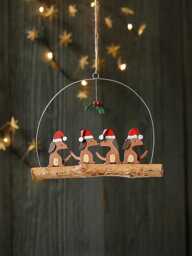 Dachshund Christmas Party Hanging Decoration - thumbnail 1
