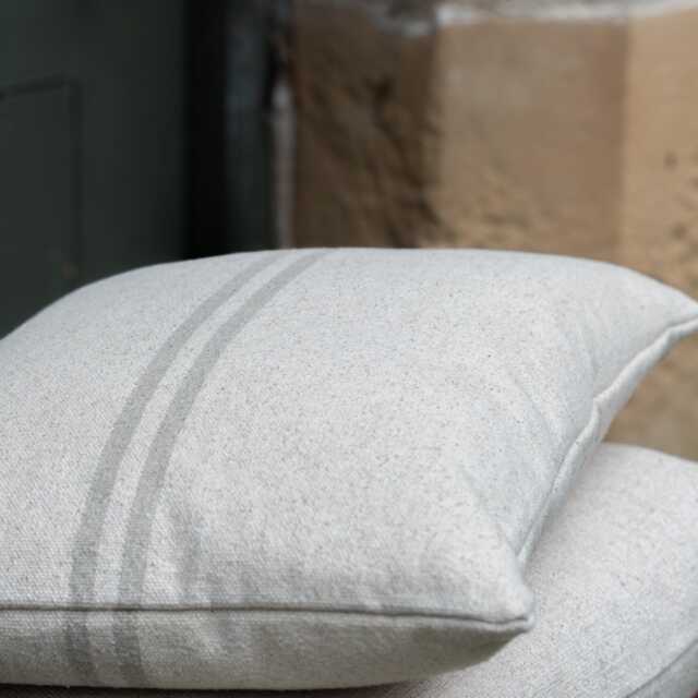 Proven??al Rustic Natural Stripe Grainsack Cushion - image 1