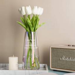 Personalised Engraved Vase Flower Rainbow Plated Glass Birthday Wedding Anniversary Gift - thumbnail 1