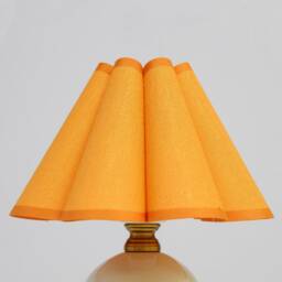 Handmade Orange Fabric Pleated Lamp Ceramic Base, Home Furnishing-25# - thumbnail 3