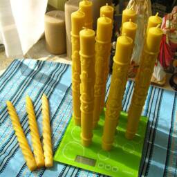 Wedding Candles, Baptismal Christening Beeswax Pure Pillar Candles - thumbnail 2