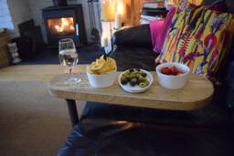 Sharing Sofa Table, Reclaimed Scaffold Board With Steel Leg, Choice Of Finishes - thumbnail 1