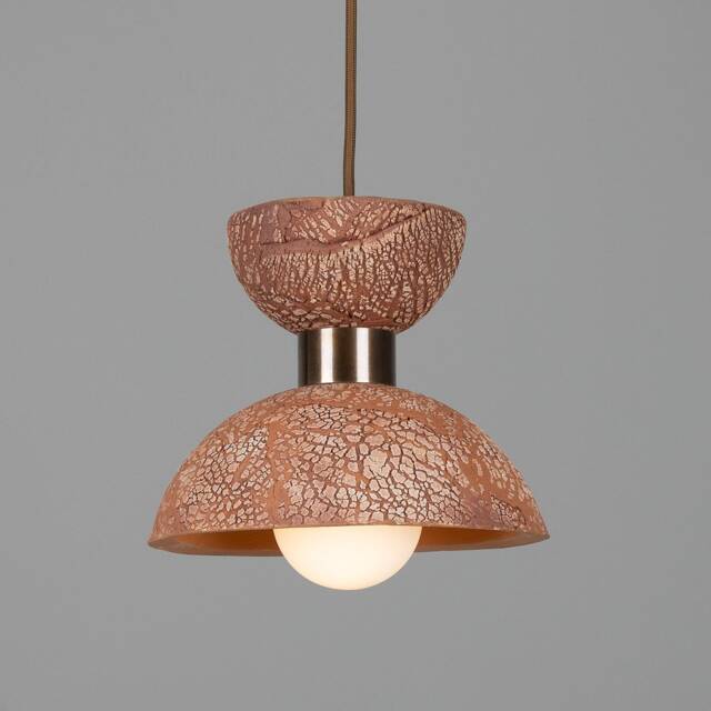 Nakaii Organic Ceramic Pendant Light Red Iron 8'' Ip20 - image 1