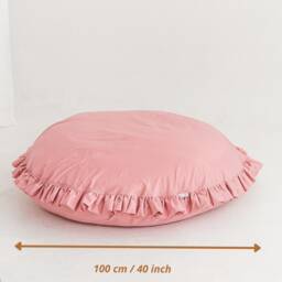 Pink Floor Cushion, Reading Nook Decor, Round Princess Pillow, Girls Room Kids Furniture Gift, Playroom Gift For - thumbnail 4