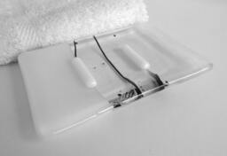 Fused Glass Soap Dish in Streaky White By Bprdesigns - thumbnail 1