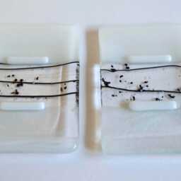 Fused Glass Soap Dish in Streaky White By Bprdesigns - thumbnail 4