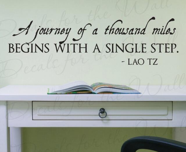 Lao Tzu Journey Thousand Miles Begins With Single Step Office Inspirational Success Vinyl Quote Sticker Wall Decal Decor Lettering Art J60 - image 1