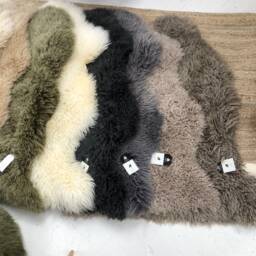 Curly Sheepskin Wool Rug, Genuine Shaggy Sheepskin, Muted Tones, Ethically Sourced - thumbnail 3
