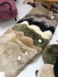Curly Sheepskin Wool Rug, Genuine Shaggy Sheepskin, Muted Tones, Ethically Sourced - thumbnail 1