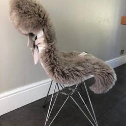 Curly Sheepskin Wool Rug, Genuine Shaggy Sheepskin, Muted Tones, Ethically Sourced - thumbnail 4