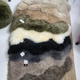 Curly Sheepskin Wool Rug, Genuine Shaggy Sheepskin, Muted Tones, Ethically Sourced - thumbnail 2