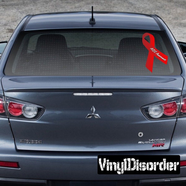 Aids Awareness Ribbon Vinyl Wall Decal Or Car Sticker