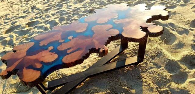 Dining Table Wood, Resin Table, Epoxy River Furniture, Live Edge Table, Dining Room Furniture - image 1