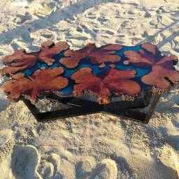 Dining Table Wood, Resin Table, Epoxy River Furniture, Live Edge Table, Dining Room Furniture - thumbnail 2