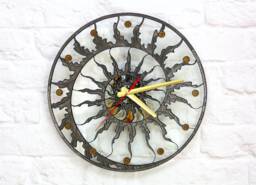 Custom Glass Wall Clock - Handmade Fossil Design, Modern Art For Home & Office