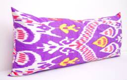 Violet Ikat Long Body Pillow Cover, Home Decor Lumbar - thumbnail 1