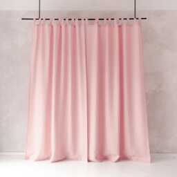 Tab Top Dusty Rose Linen Curtain Panel-Custom Size, Privacy/Blackout - thumbnail 3