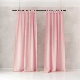 Tab Top Dusty Rose Linen Curtain Panel-Custom Size, Privacy/Blackout - thumbnail 1