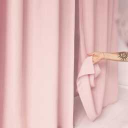 Tab Top Dusty Rose Linen Curtain Panel-Custom Size, Privacy/Blackout - thumbnail 2
