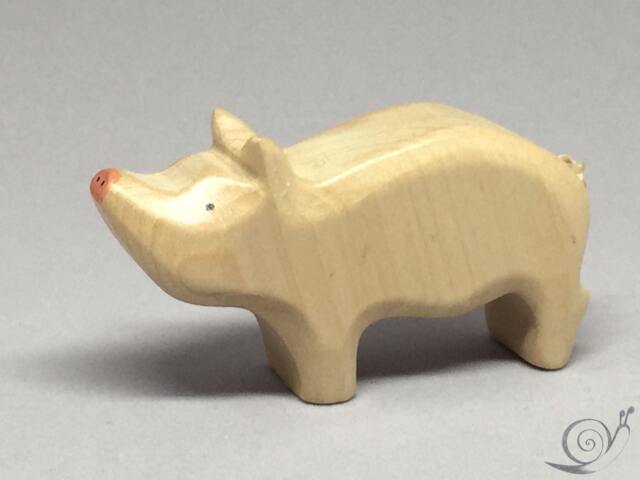 Toy Piglet Wooden/White Size 6, 5 X 3, 5 1, 7 cm - Bxhxs Approx. 10, 5 Gr - image 1