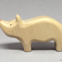 Toy Piglet Wooden/White Size 6, 5 X 3, 5 1, 7 cm - Bxhxs Approx. 10, 5 Gr - thumbnail 2