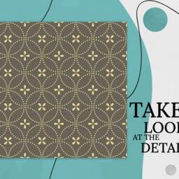 Victorian Rings Outline Vinyl Flooring, Brown Retro Floor Art, Yellow Gift For Her, Dots Bedroom Inspirations, Modern Flooring - thumbnail 2