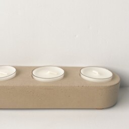 Tea Light Candle Holder - Concrete Office Decor Modern Home - thumbnail 3