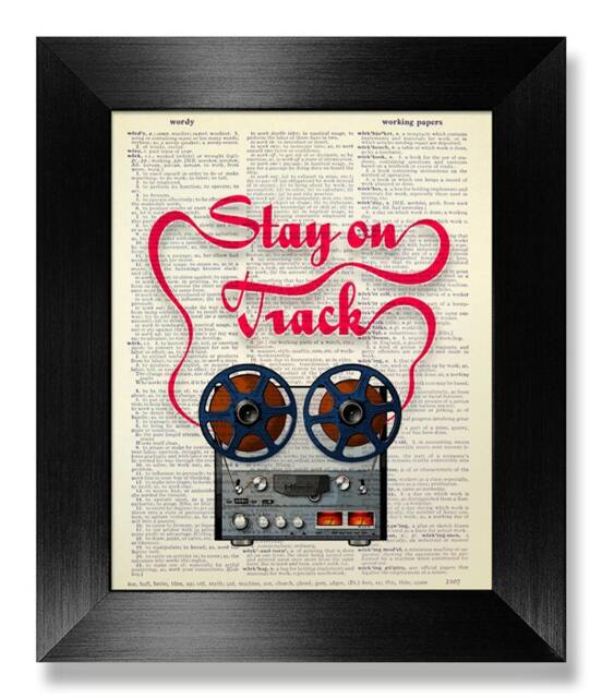 Office Decor Office Art Print, Anniversary Gift Boyfriend Man Cave Decor, Birthday Best Friend Gift, Dorm Wall Art, Stay On Track
