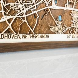 Custom Wooden Map Of Any City, Personalized Name Location Town, Unique Home Wall Decor, Framed Realtor Housewarming Anniversary Gift - thumbnail 3