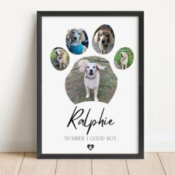 Custom Dog Paw Photo Print Personalised Pet Memorial Poster - thumbnail 2