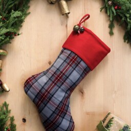 Personalized Plaid Flannel Christmas Stocking, Farmhouse Decor - thumbnail 3