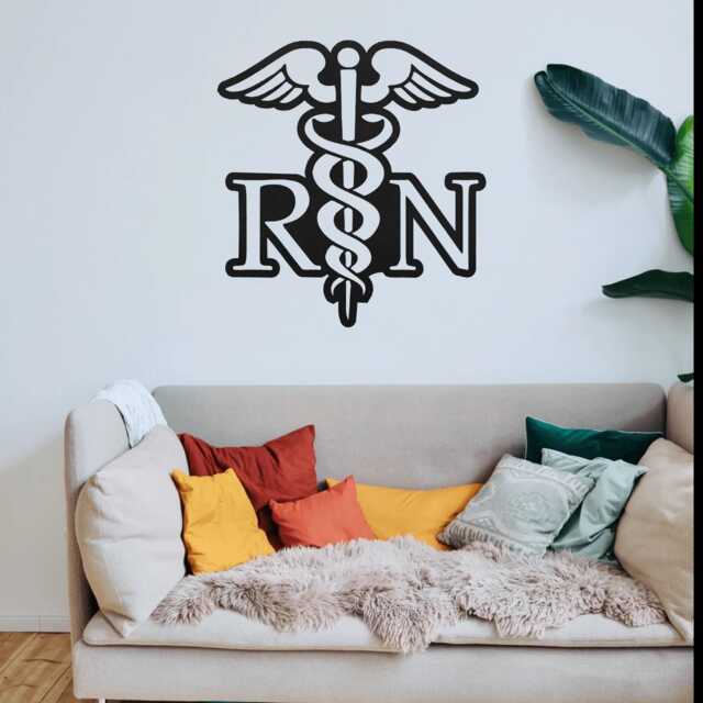 Registered Nurse - Rn Logo Metal Wall Decor - image 1