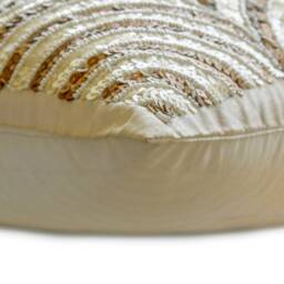 "Art Silk Ivory Gold Toss Pillow Cover 16""x16" - thumbnail 2