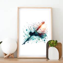 Swimming Wall Art - Set Of 3 Posters - Swimmer Print Watercolour Swim Gifts Definition Prints Bedroom Decor - thumbnail 2