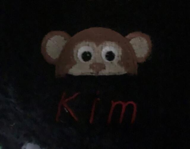 Monkey Head Towel - Personalised Face Cloth/Hand Bath = Embroidered - image 1