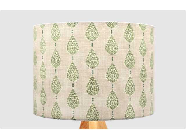 Green Cream Raindrop Lampshade, Table Floor Lamp/Ceiling Pendant Small Medium Large 15cm 20cm 25cm 30cm 35cm 40cm Fabric Drum Light Shade - image 1