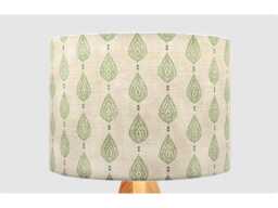 Green Cream Raindrop Lampshade, Table Floor Lamp/Ceiling Pendant Small Medium Large 15cm 20cm 25cm 30cm 35cm 40cm Fabric Drum Light Shade