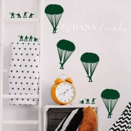 Army Men Wall Decal - Paratroopers & Soldiers, Kids Room Decor - thumbnail 1