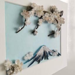 Sakura & Fuji Quilling Art Handmade Japanese Paper Wall Decor - thumbnail 2